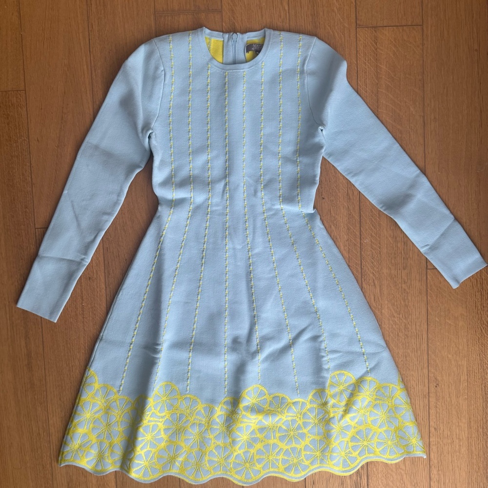 Blue Dress with Lemons x Lela Rose